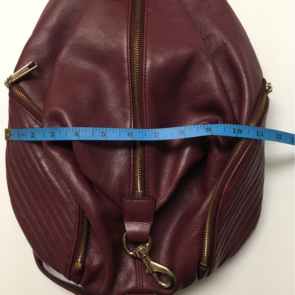 Rebecca Minkoff Leather Julian Backpack Tawny Port Burgundy Red Quilted - Picture 7 of 12